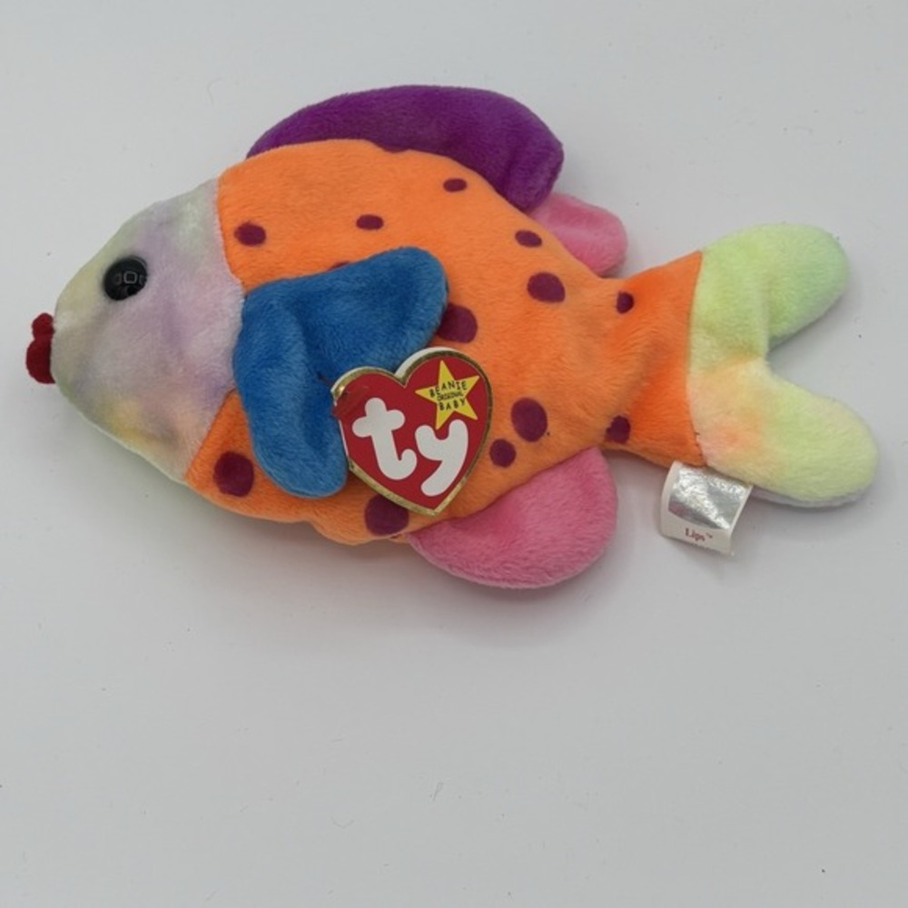 TY The‎ Original Beanie Babies 'Lips' The Fish RARE 1999